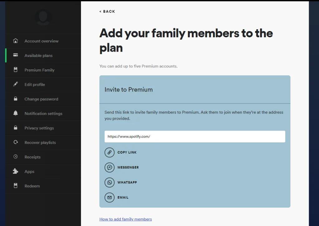 ¿Cómo añadir miembros a un plan familiar de Spotify Premium